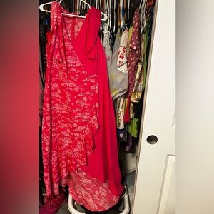 Pink tropical print dress. Size xxl.